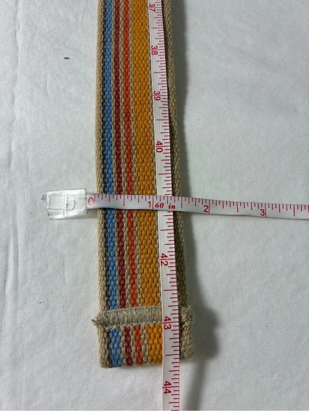 Unbranded California unisex belt 43” long Woven Stripe Canvas Ring buckle